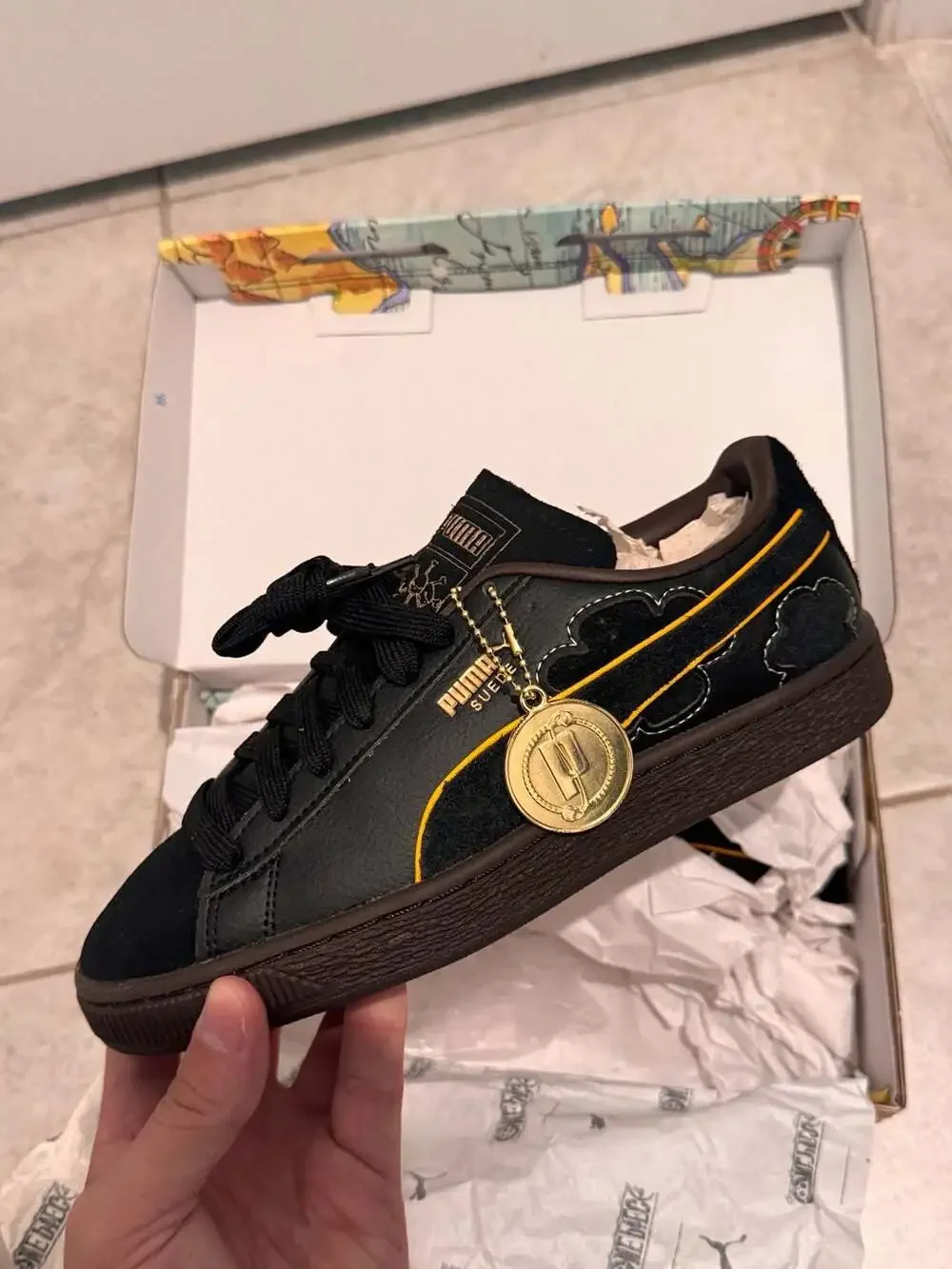 Puma Suede 4 One Piece Jr Blackbeard Black Dark Chocolate